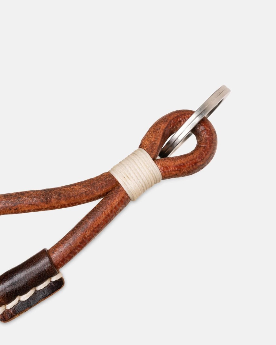 Accessories * | Our Legacy Knot Key Holder In Brown Leather