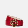 Accessories * | Casablanca Women'S Cc Logo Buckle Belt In Red