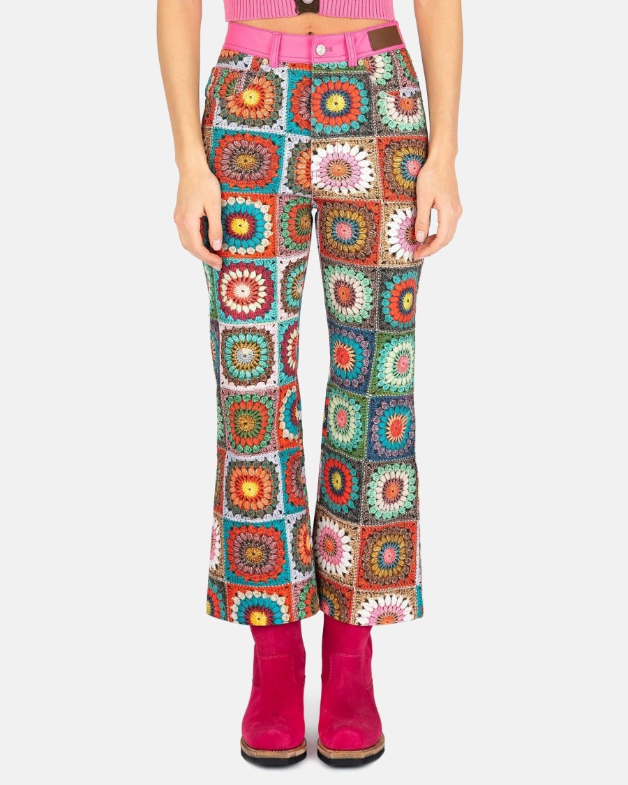 Pants * | Andersson Bell Irene Long Crochet Printed Pants In Multi