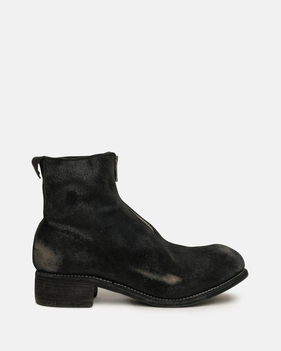 Footwear * | Guidi Pl1 Ru Resin Coated Front Zip Boot In Black