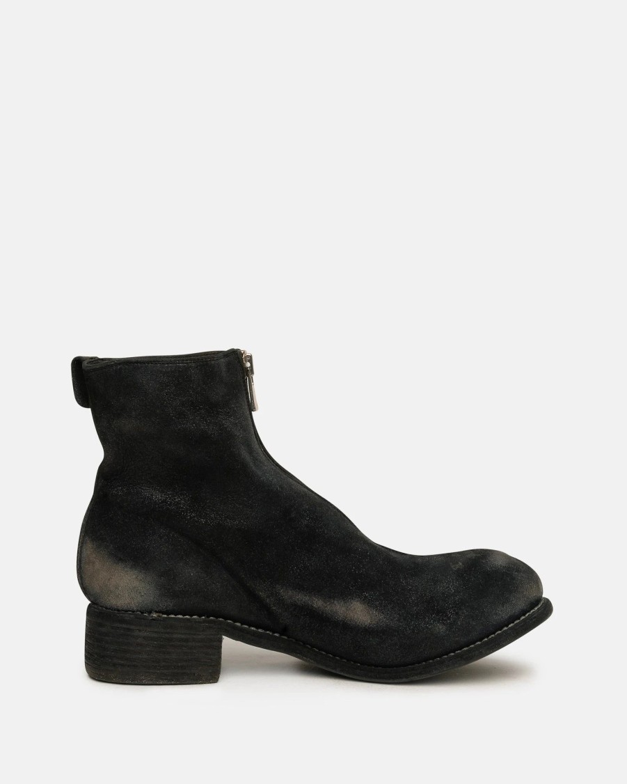 Footwear * | Guidi Pl1 Ru Resin Coated Front Zip Boot In Black