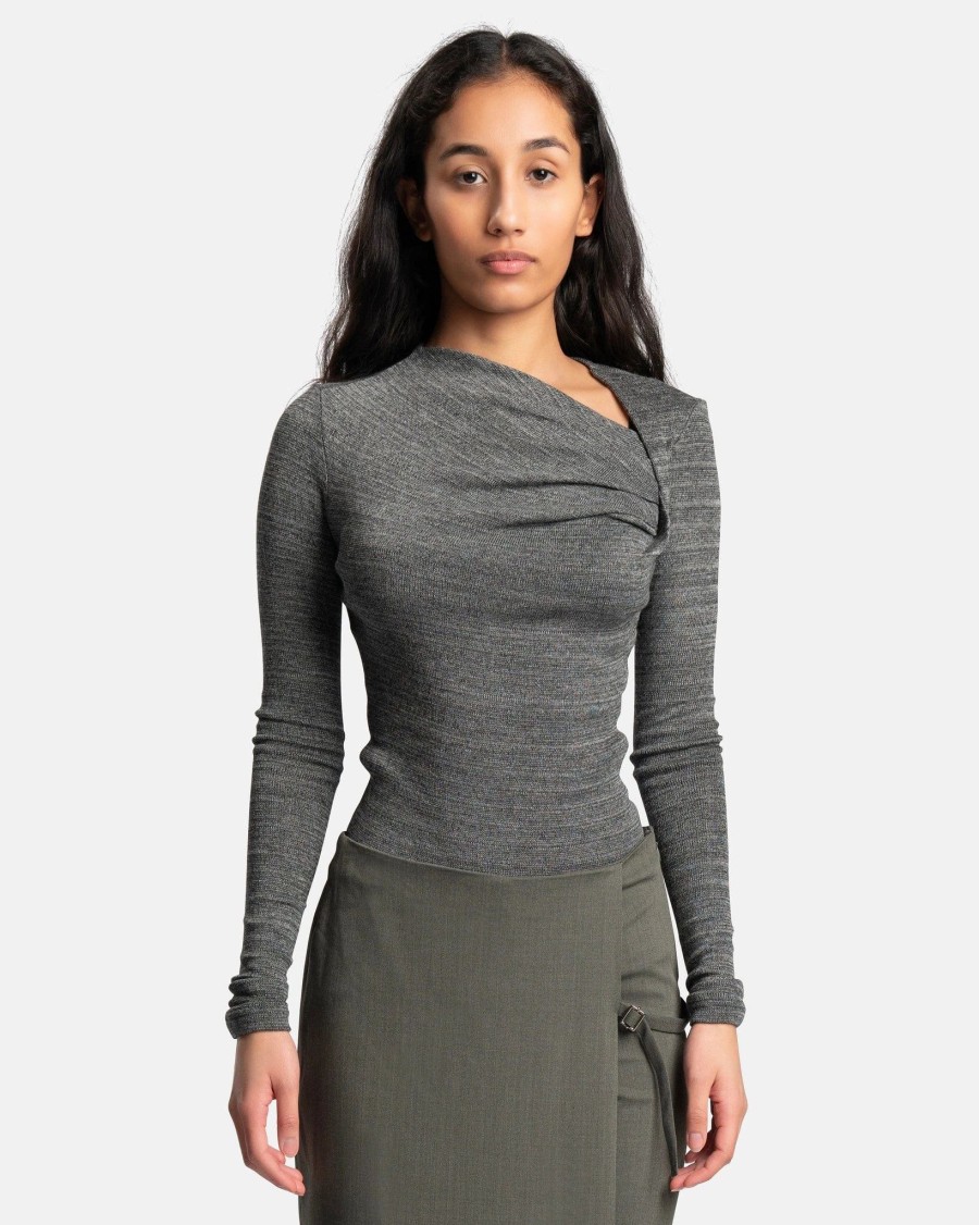 Tops * | Isabel Marant Etoile Jeneth Asymmetric Top In Grey