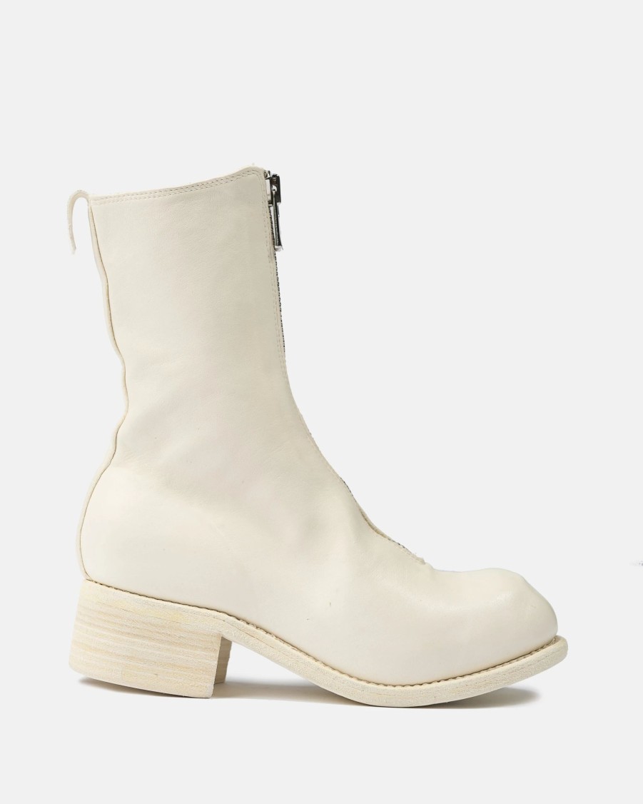 Footwear * | Guidi Pl2 Front Zip Boots In White