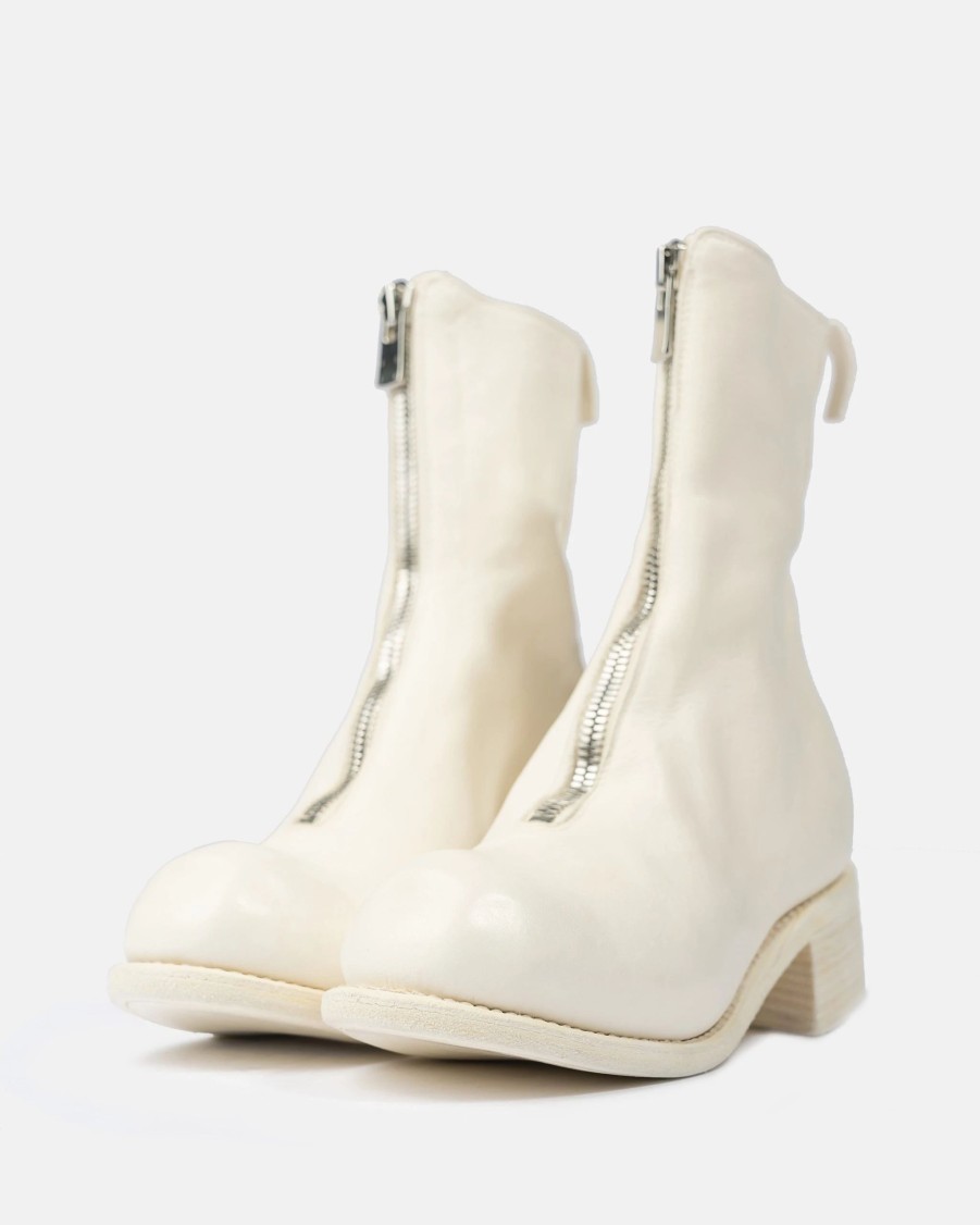 Footwear * | Guidi Pl2 Front Zip Boots In White