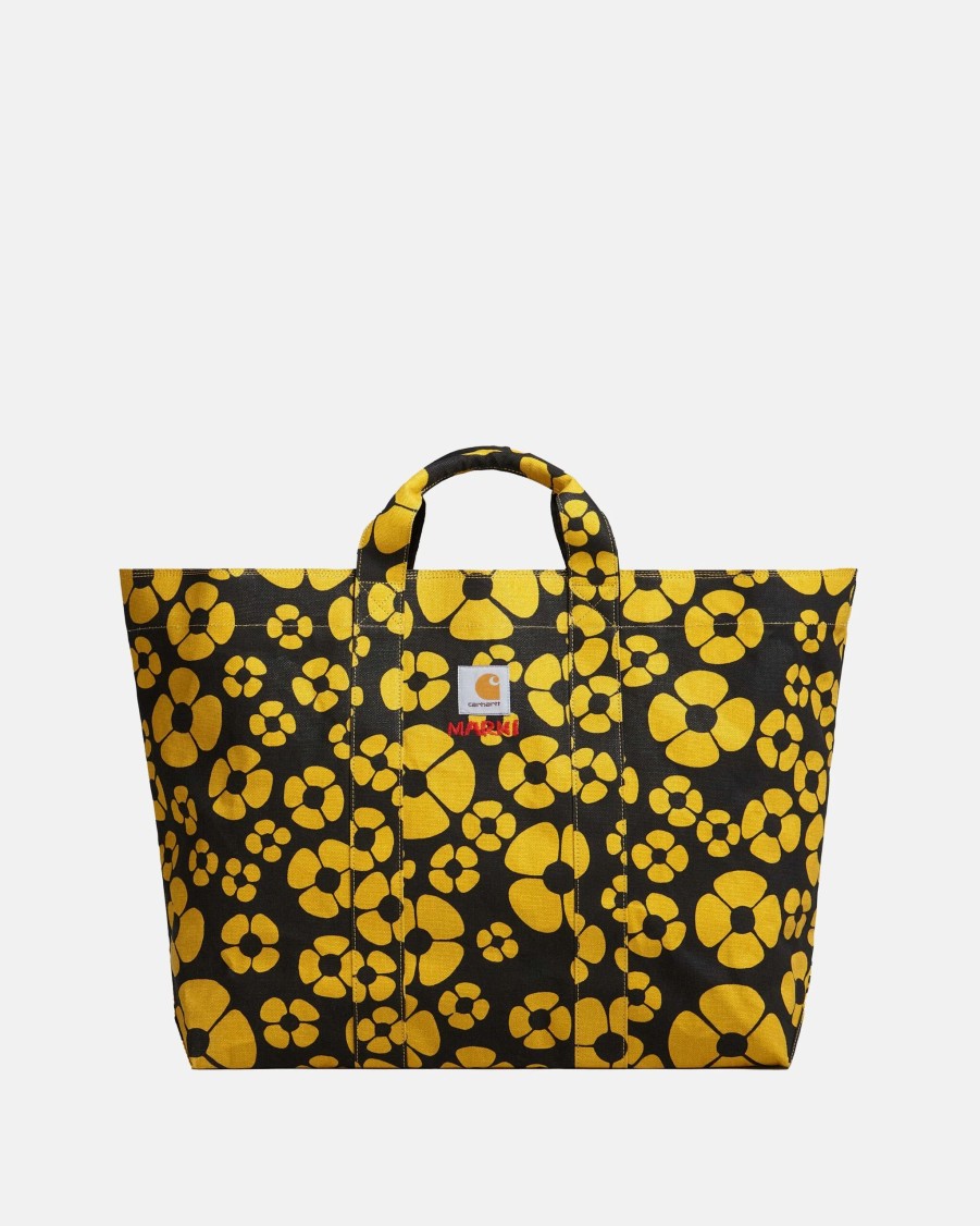 Accessories * | Marni Carhartt Canvas Tote Bag In Black/Sun