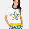 Tops * | Marni Embroidered Daisy Logo Sweater In Lily White