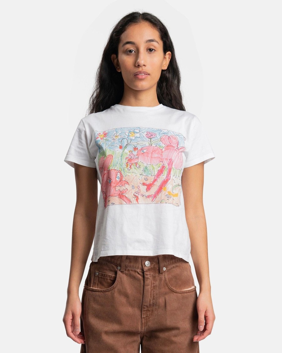 T-Shirts * | Marni Flami Formiche Rosse T-Shirt In Lily White