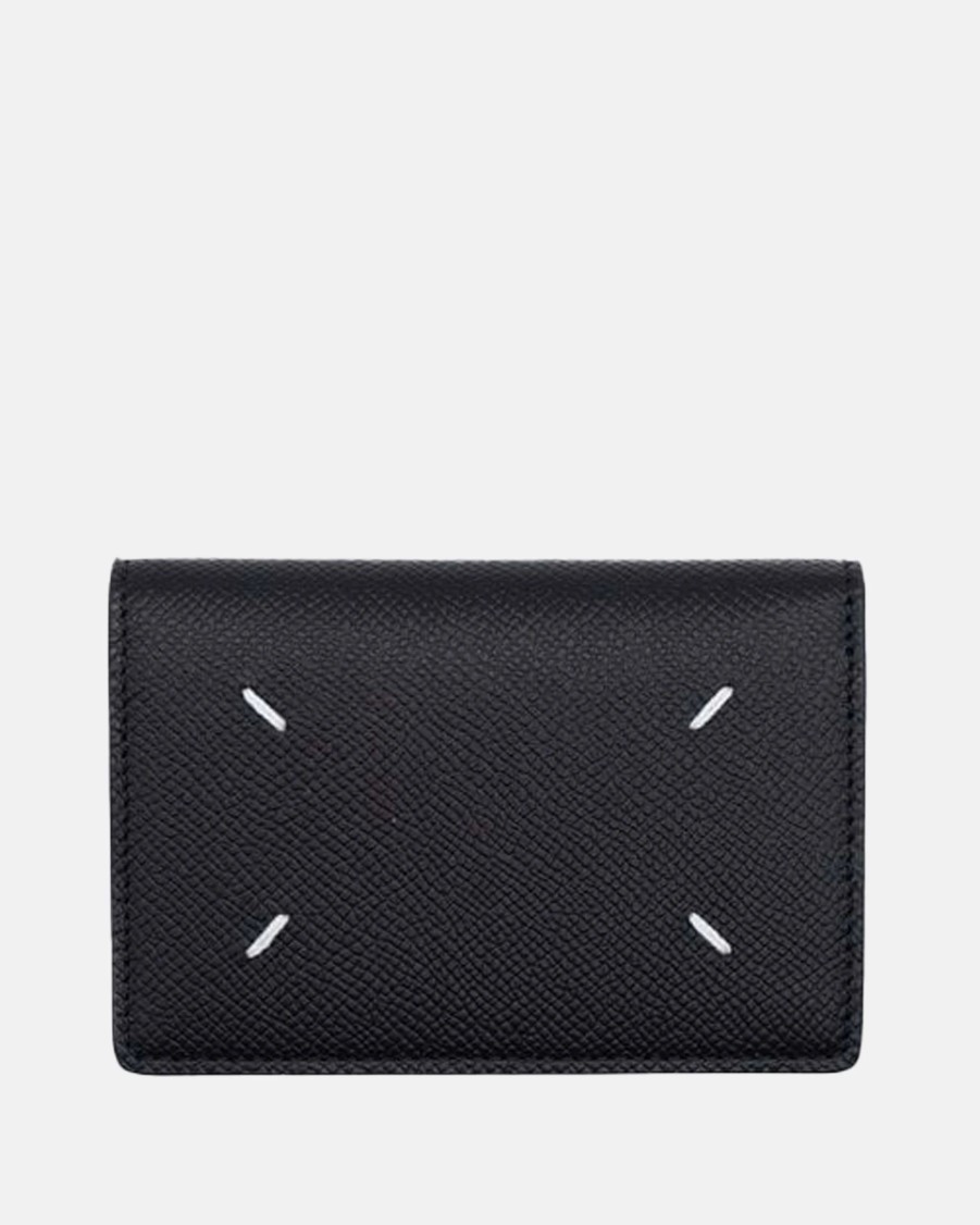 Accessories * | Maison Margiela Textured Leather Cardholder In Black