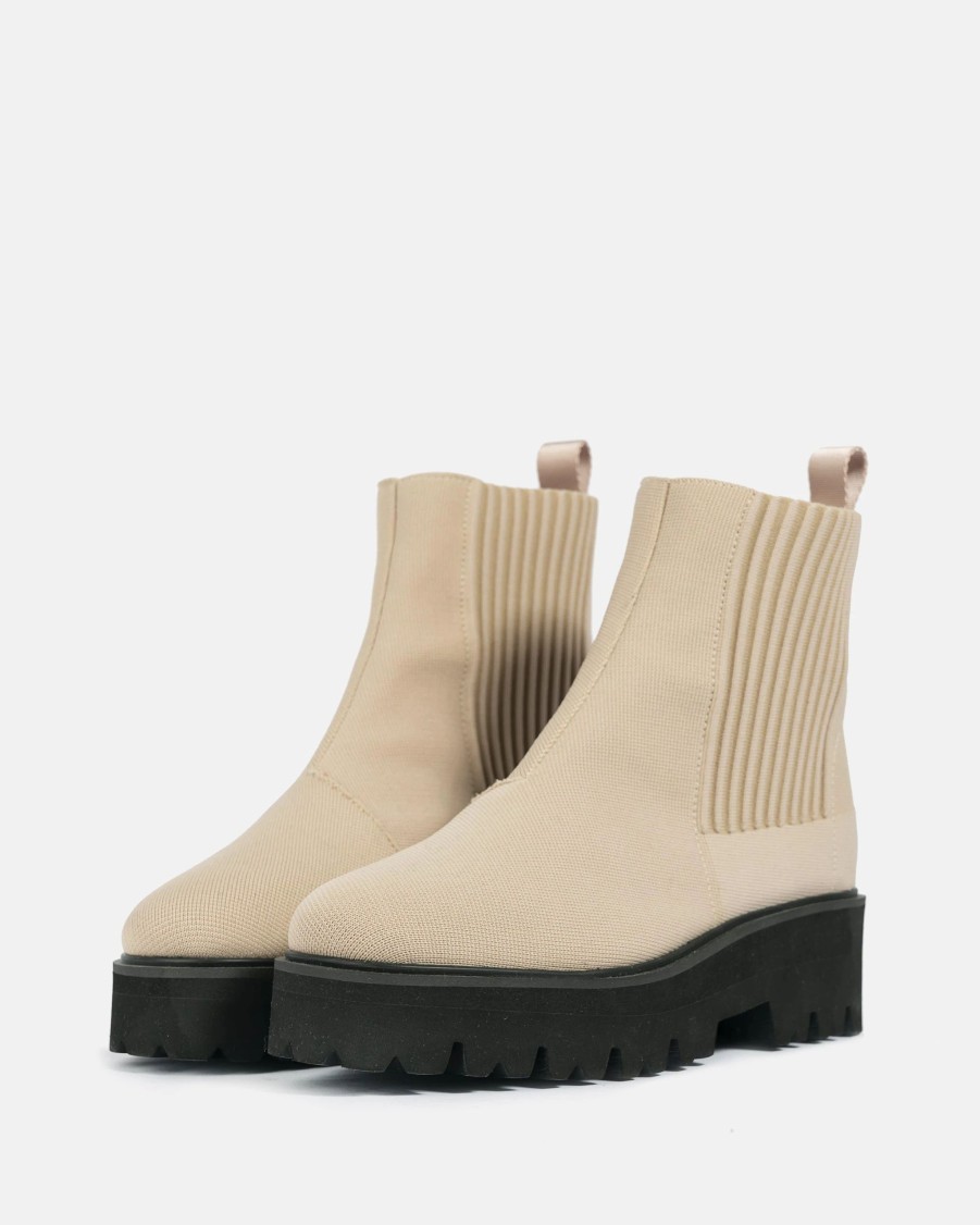 Footwear * | Pleats Please Issey Miyake Easy Knit Boot In Beige