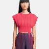 Tops * | Pleats Please Issey Miyake Link Knit Vest In Neon Pink