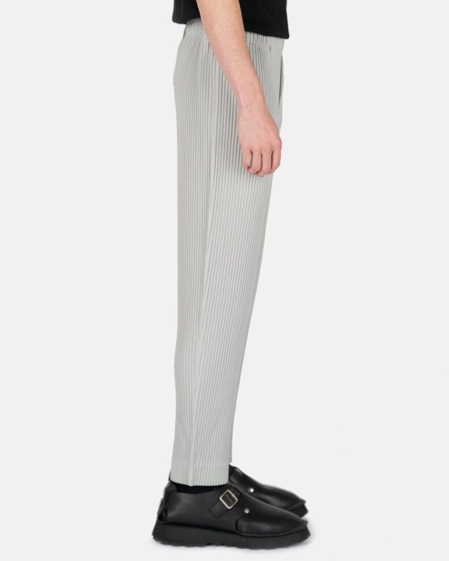 Pants * | Homme Plisse Issey Miyake Tailored Straight Pleated Trousers In Grey