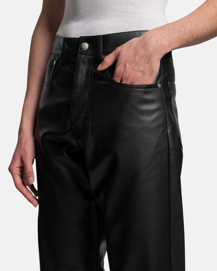 Pants * | Misbhv Vegan Leather Trousers In Black