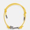 Accessories * | Marni Leather Logo Bracelet In Yellow