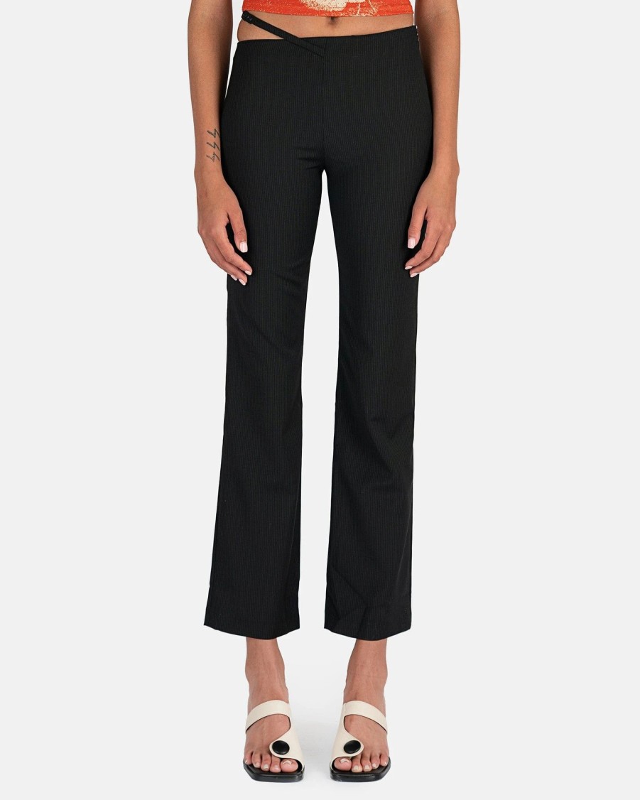 Pants * | Paloma Wool Nicos Straight Leg Pinstripe Pants In Black