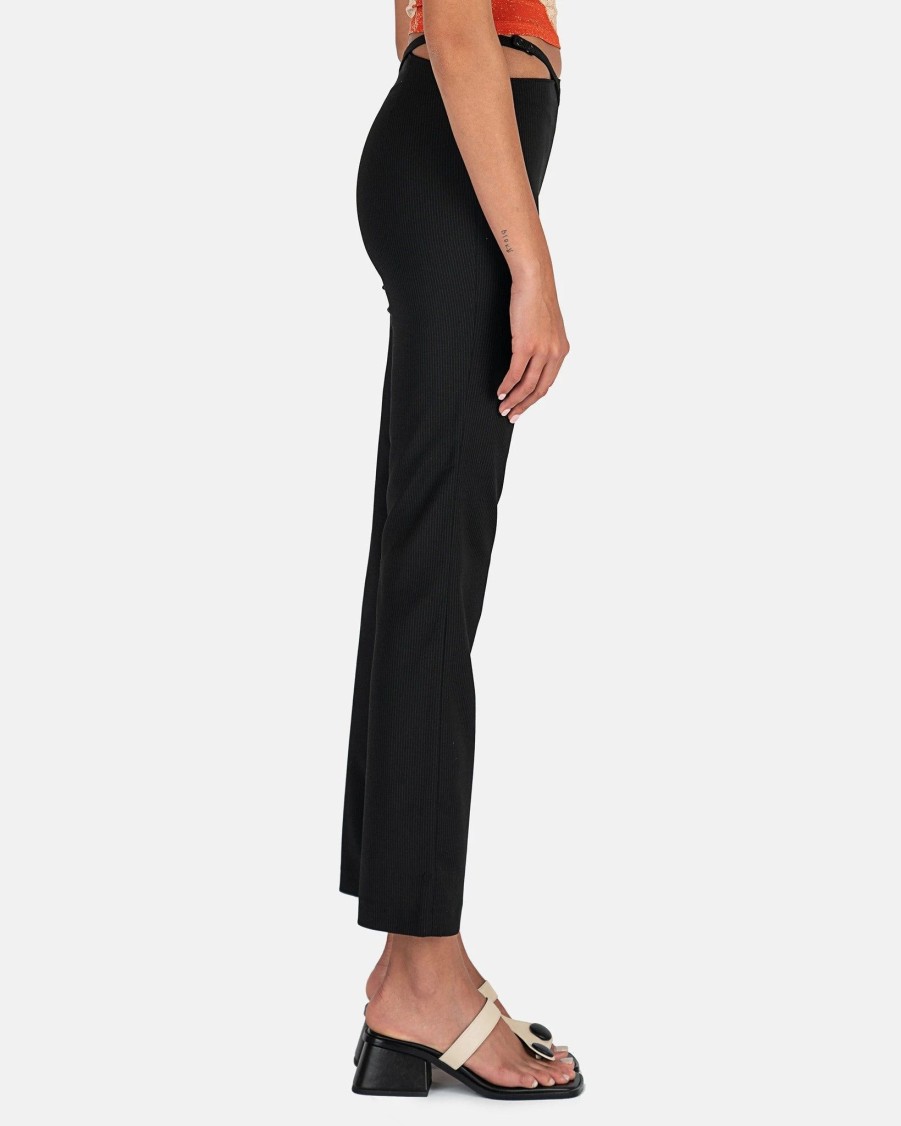 Pants * | Paloma Wool Nicos Straight Leg Pinstripe Pants In Black