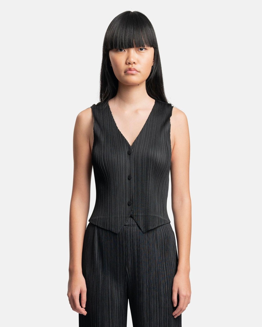 Tops * | Pleats Please Issey Miyake Forward 1 Vest In Black