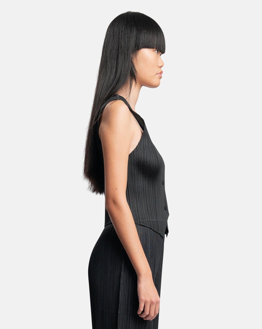 Tops * | Pleats Please Issey Miyake Forward 1 Vest In Black