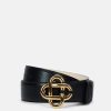 Accessories * | Casablanca Women'S Cc Logo Buckle Belt In Black