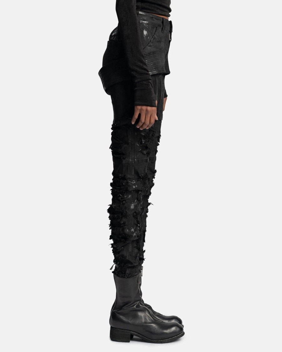 Pants * | Rick Owens Drkshdw Creatch Pants In Black Foil