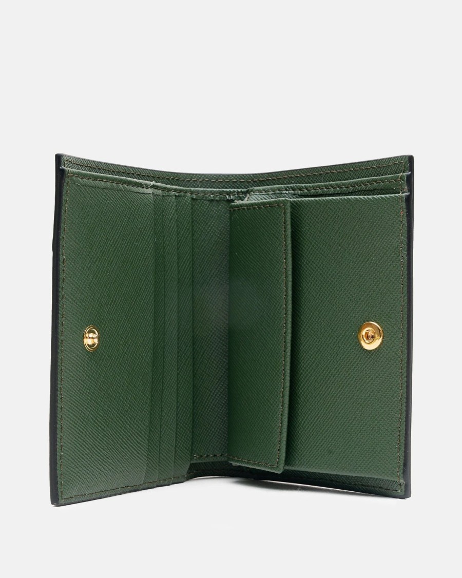 Accessories * | Marni Saffiano Leather Bifold Wallet In Brick/Gazebo