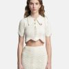 Tops * | Casablanca Wavy Crochet Shirt In White