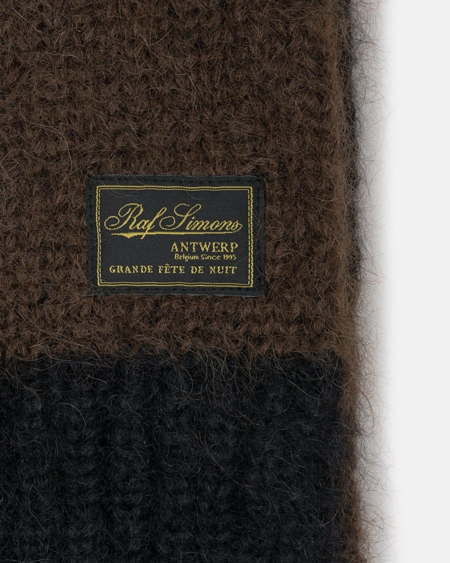 Accessories * | Raf Simons Mohair Scarf In Black Brown