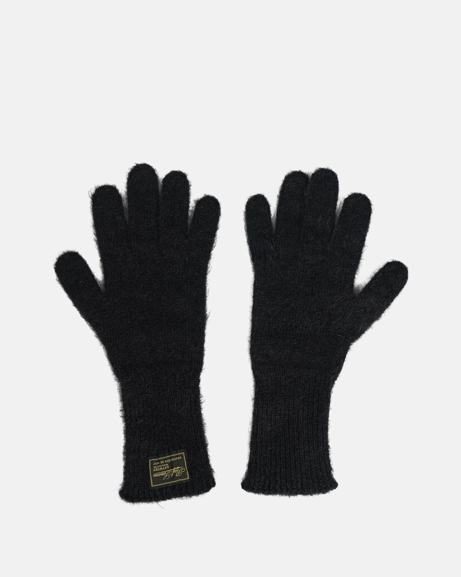 Accessories * | Raf Simons Mohair Gloves In Black