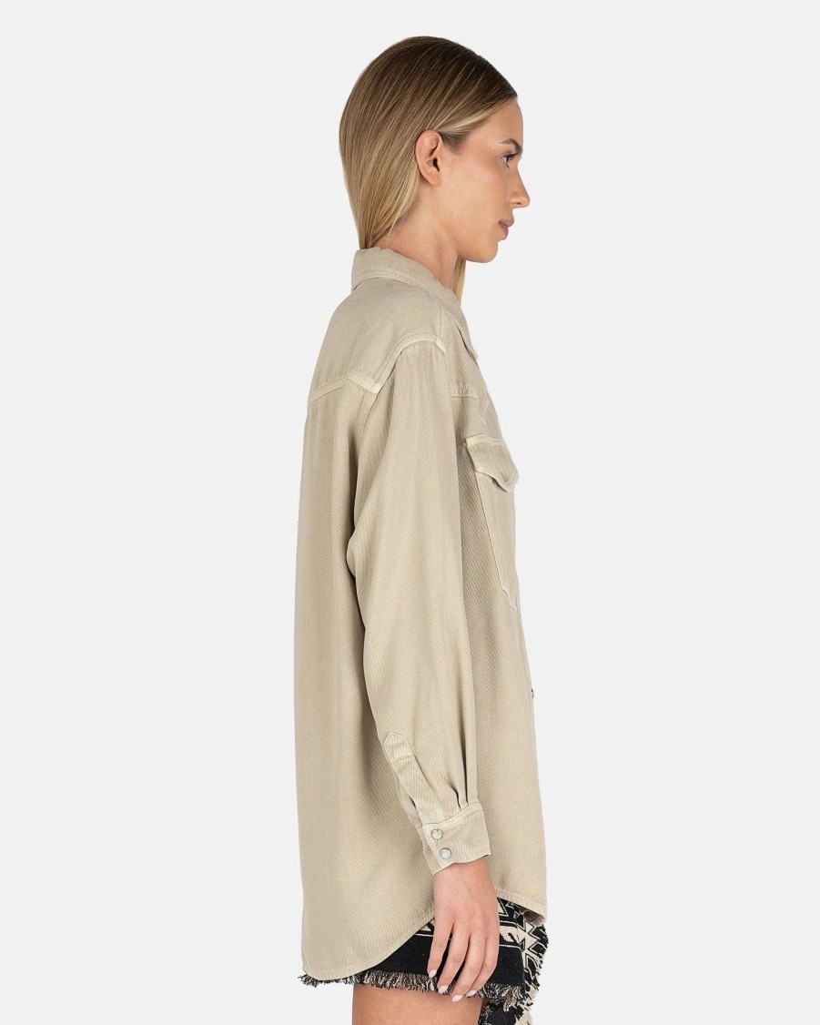 Tops * | Isabel Marant Etoile Taniami Button Down Shirt In Ecru