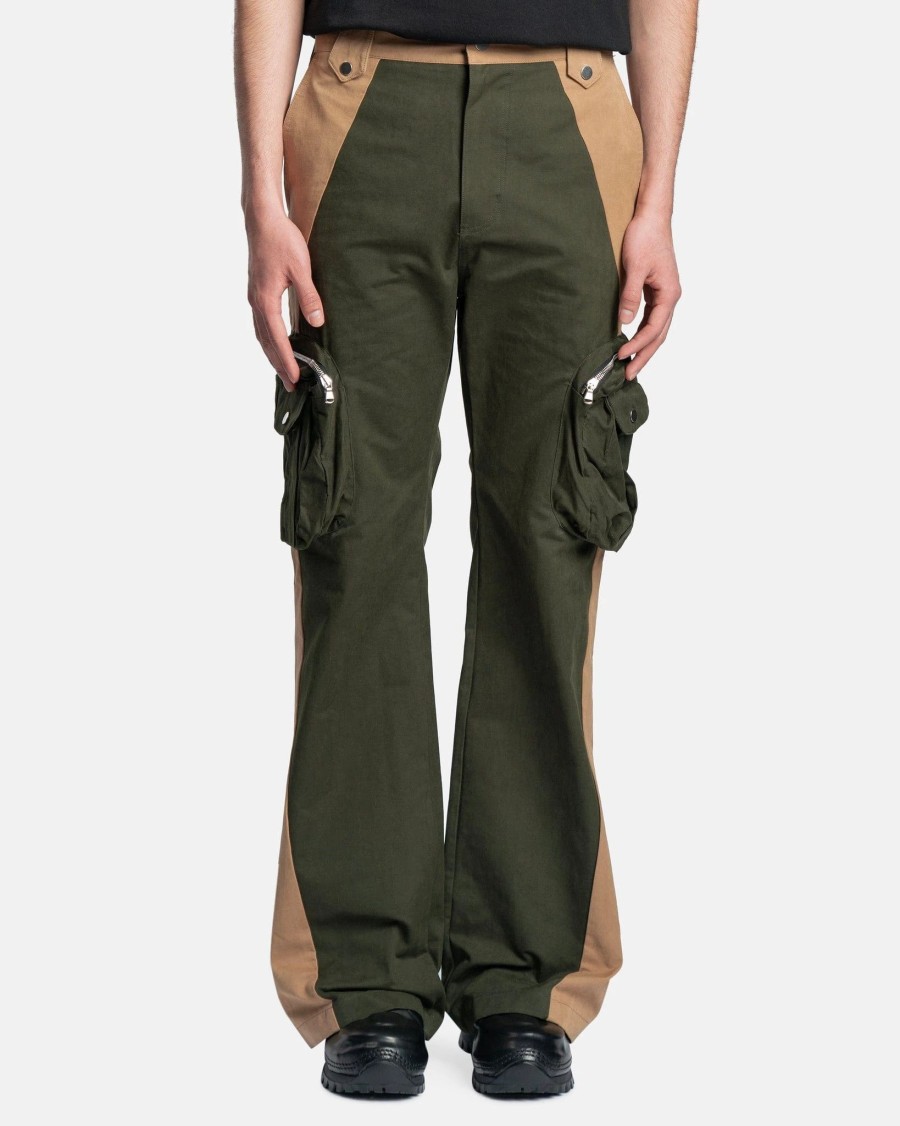 Pants * | Fffpostalservice Flare Cargo V2.5 In Green/Beige