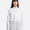 Tops * | Marni Bio-Cotton Tuxedo Shirt In Lily White