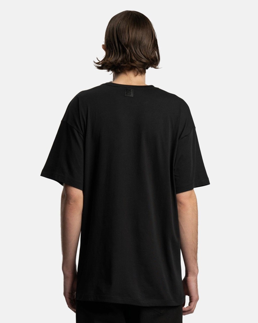 T-Shirts * | Raf Simons Hand Sign Print Oversized T-Shirt In Black