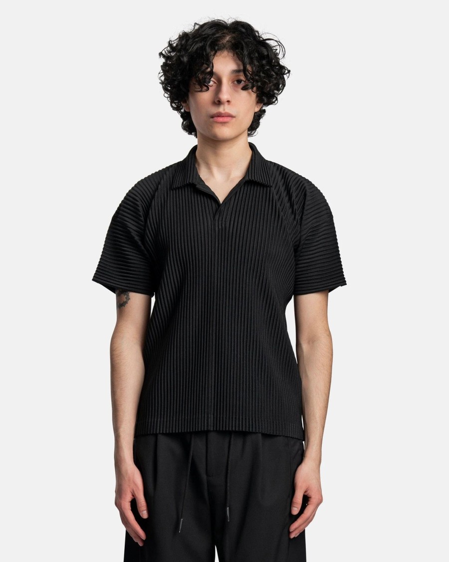 Tops * | Homme Plisse Issey Miyake Monthly Colors Polo In Black