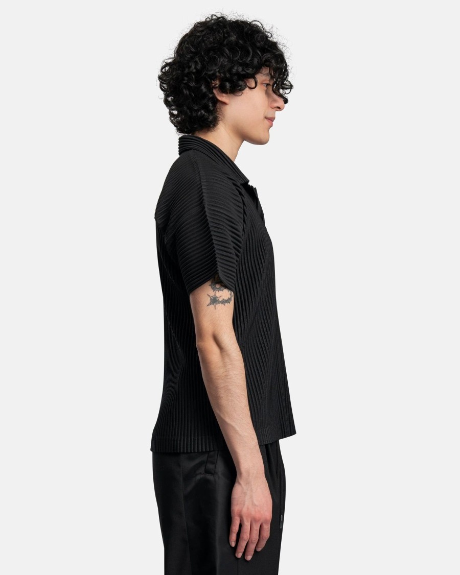 Tops * | Homme Plisse Issey Miyake Monthly Colors Polo In Black