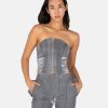 Tops * | Misbhv Heat Reactive Corset Top In Grey