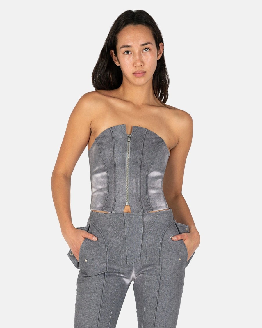 Tops * | Misbhv Heat Reactive Corset Top In Grey