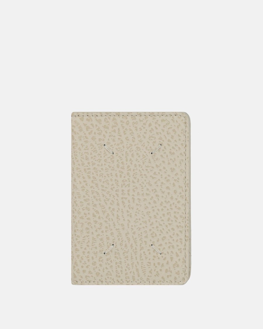 Accessories * | Maison Margiela Textured Leather Cardholder In White