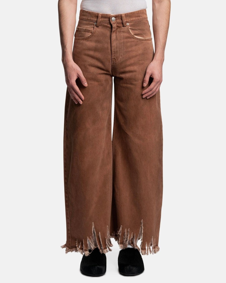 Pants * | Marni Faded Coated Drill Denim In Earth Of Siena